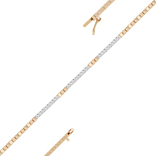 Браслет из красного золота с бриллиантом