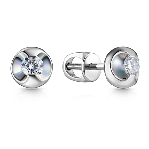 Пусеты из белого золота с бриллиантами