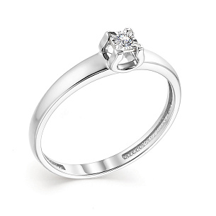 Кольцо из белого золота с бриллиантом