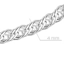 Браслет автомат из серебра, плетение тройной ромб