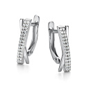 Серьги с английским замком из белого золота с бриллиантами