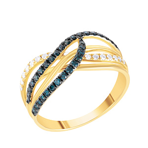 Кольцо из желтого золота с бриллиантами