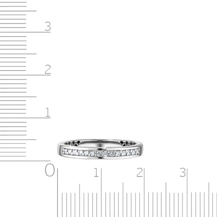 Кольцо обручальное из белого золота с бриллиантами