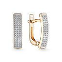 Серьги с английским замком из красного золота с бриллиантами