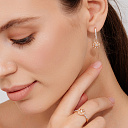 Серьги с английским замком из красного золота с бриллиантами