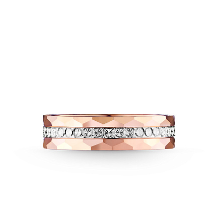 Кольцо обручальное с алмазной гранью