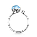 Кольцо из белого золота с бриллиантами, топазом