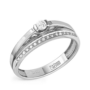 Кольцо из белого золота с бриллиантами