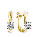 Серьги из желтого золота с бриллиантами