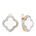 Серьги с английским замком из серебра с фианитами