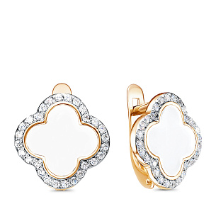 Серьги с английским замком из серебра с эмалью