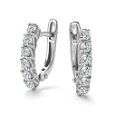 Серьги с английским замком из белого золота с бриллиантами