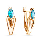 Серьги с английским замком из красного золота с топазами