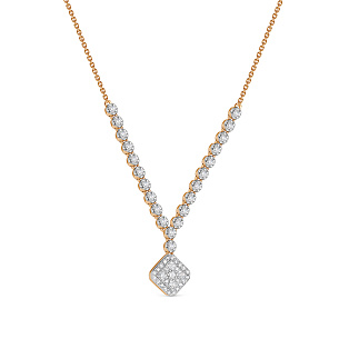 Колье из красного золота с бриллиантом