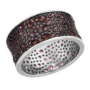 Кольцо из серебра с фианитами