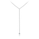 Колье из белого золота с бриллиантом, плетение якорное