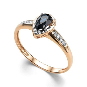 Кольцо из красного золота с бриллиантом