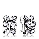 Серьги с французским замком из белого золота с бриллиантами