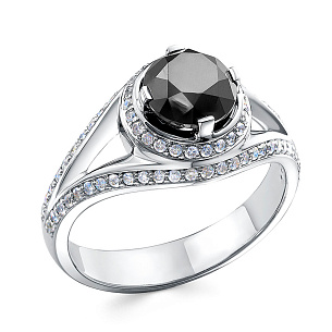 Кольцо из белого золота с бриллиантом