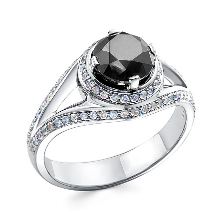 Кольцо из белого золота с бриллиантами