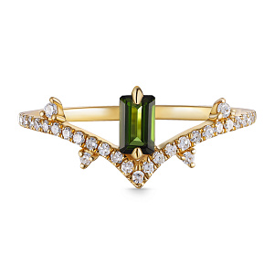 Кольцо из желтого золота с бриллиантами