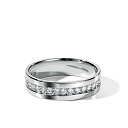 Кольцо обручальное из белого золота с бриллиантами