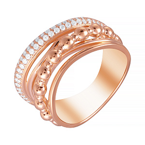 Кольцо из серебра с фианитом