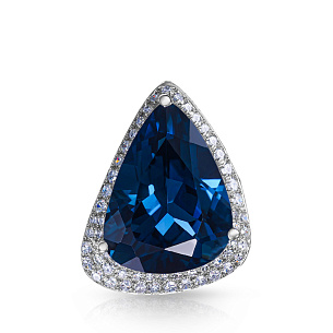 Подвеска из белого золота с бриллиантами и топазом