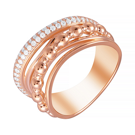 Кольцо из серебра с фианитом