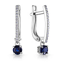 Серьги с английским замком из белого золота с бриллиантами