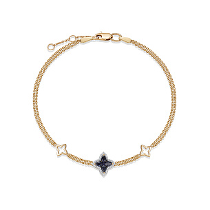 Браслет из красного золота с сапфиром