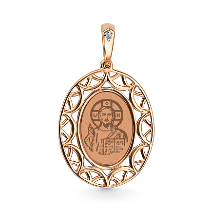 Подвеска из красного золота с бриллиантом