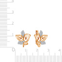 Серьги из красного золота с фианитом