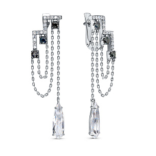 Серьги с английским замком из белого золота