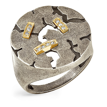 Кольцо из серебра с бриллиантами