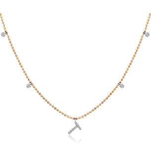 Колье из комбинированного золота с бриллиантом