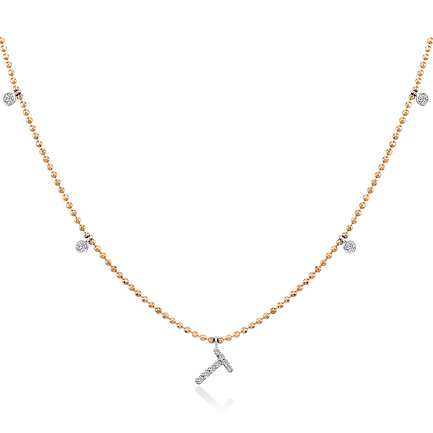 Колье из комбинированного золота с бриллиантами