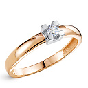 Кольцо из красного золота с бриллиантом