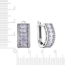 Серьги с английским замком из серебра с фианитом