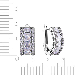 Серьги с английским замком из серебра с фианитом