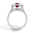 Кольцо из белого золота с бриллиантами, рубином