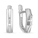 Серьги с английским замком из белого золота с бриллиантами
