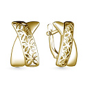 Серьги с английским замком из желтого золота