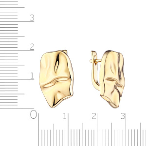 Серьги с английским замком из серебра с позолотой