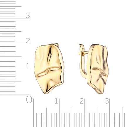 Серьги с английским замком из серебра с позолотой