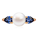 Кольцо из красного золота с жемчугом