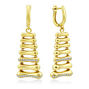 Серьги из желтого золота с фианитом