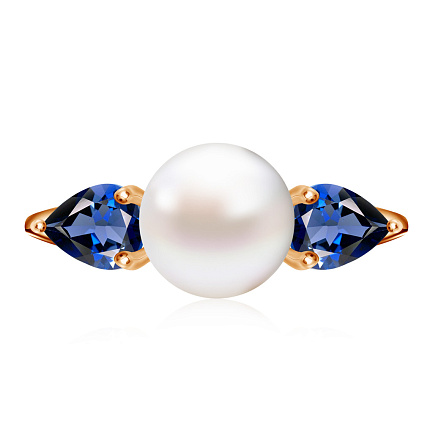 Кольцо из красного золота с жемчугом