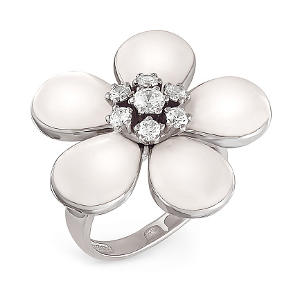 Кольцо из серебра с фианитами