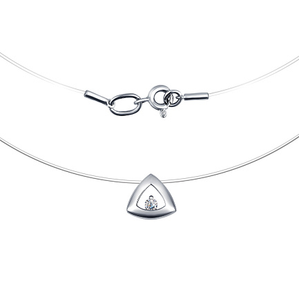 Колье из белого золота с бриллиантом